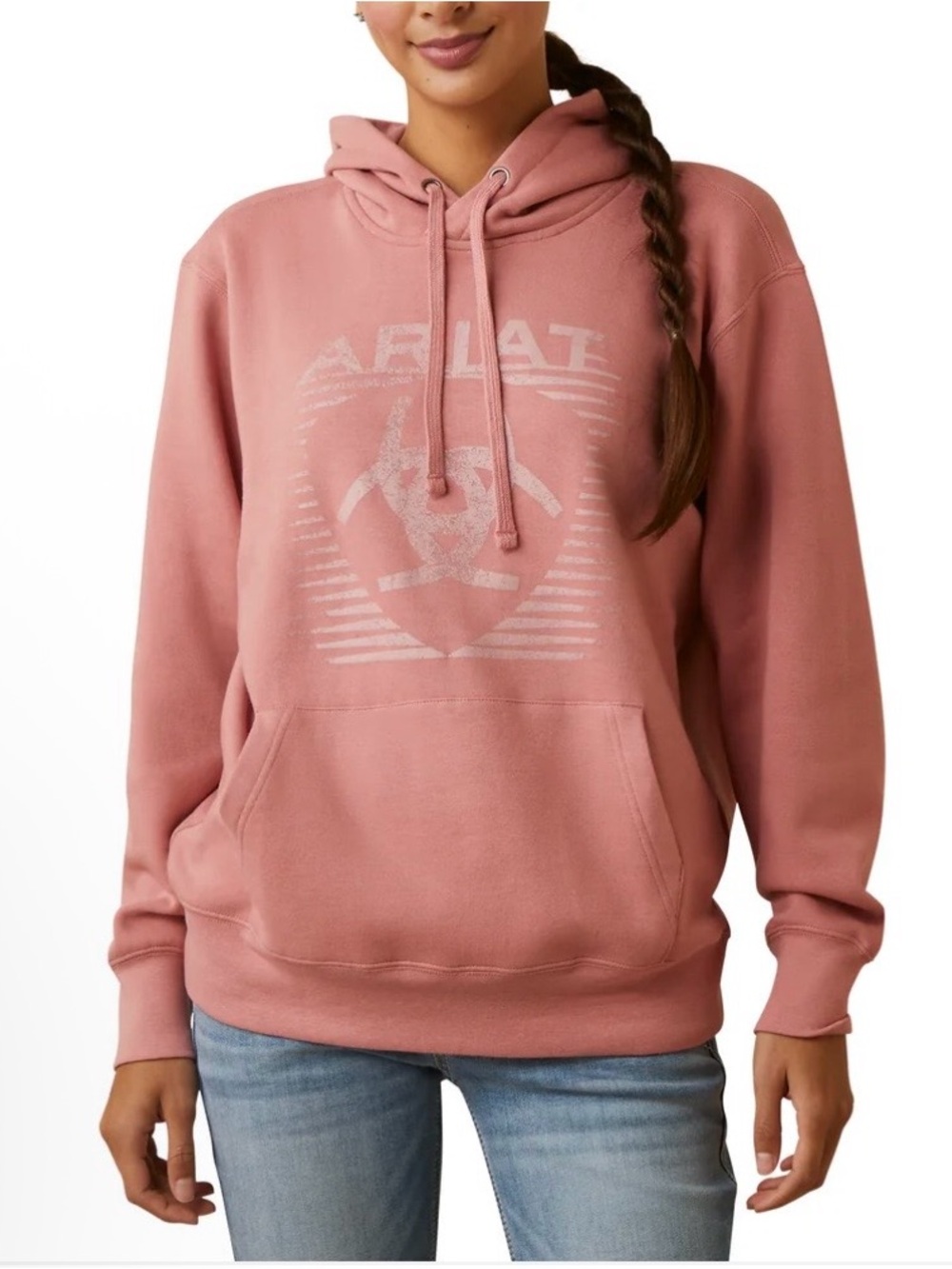ARIAT REAL Fading Lines Rose Hoodie Sz L